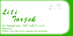 lili torjek business card